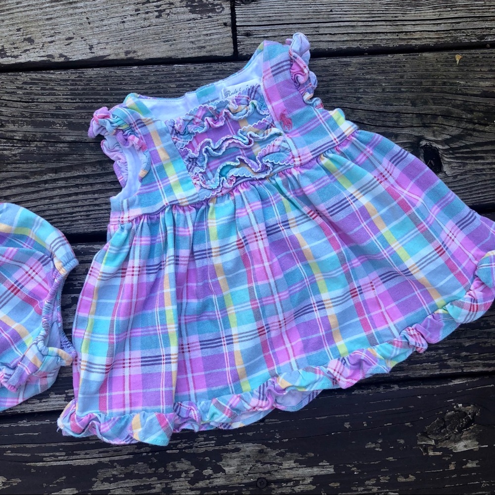 Ralph Lauren Plaid Ruffle Dress Set